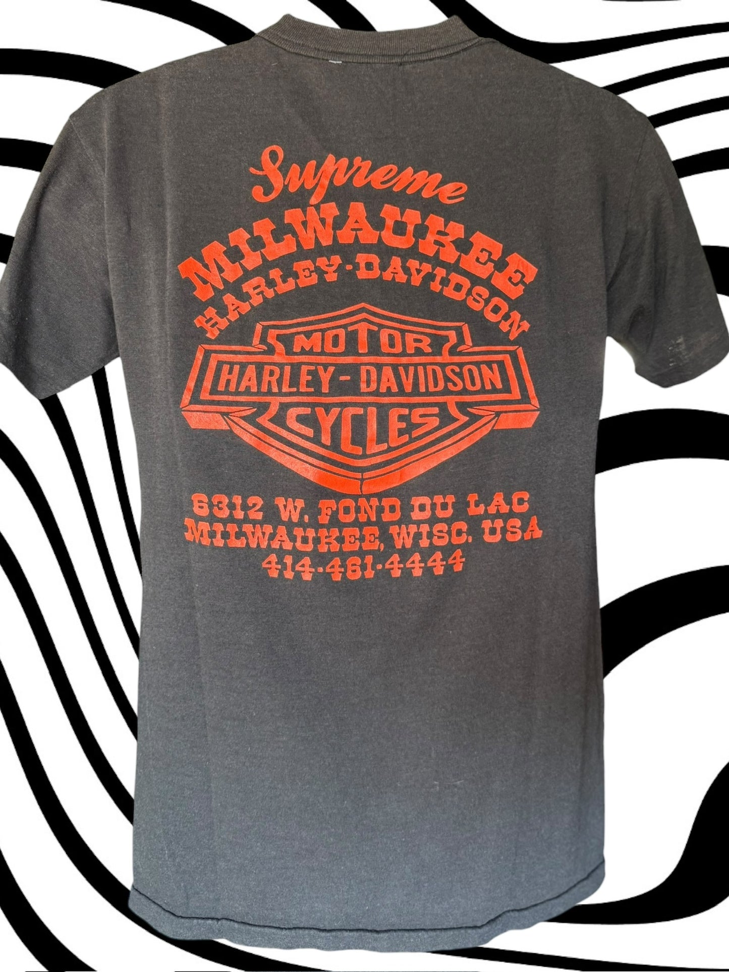 1988 Milwaukee, WI 3D Emblem Harley Tee