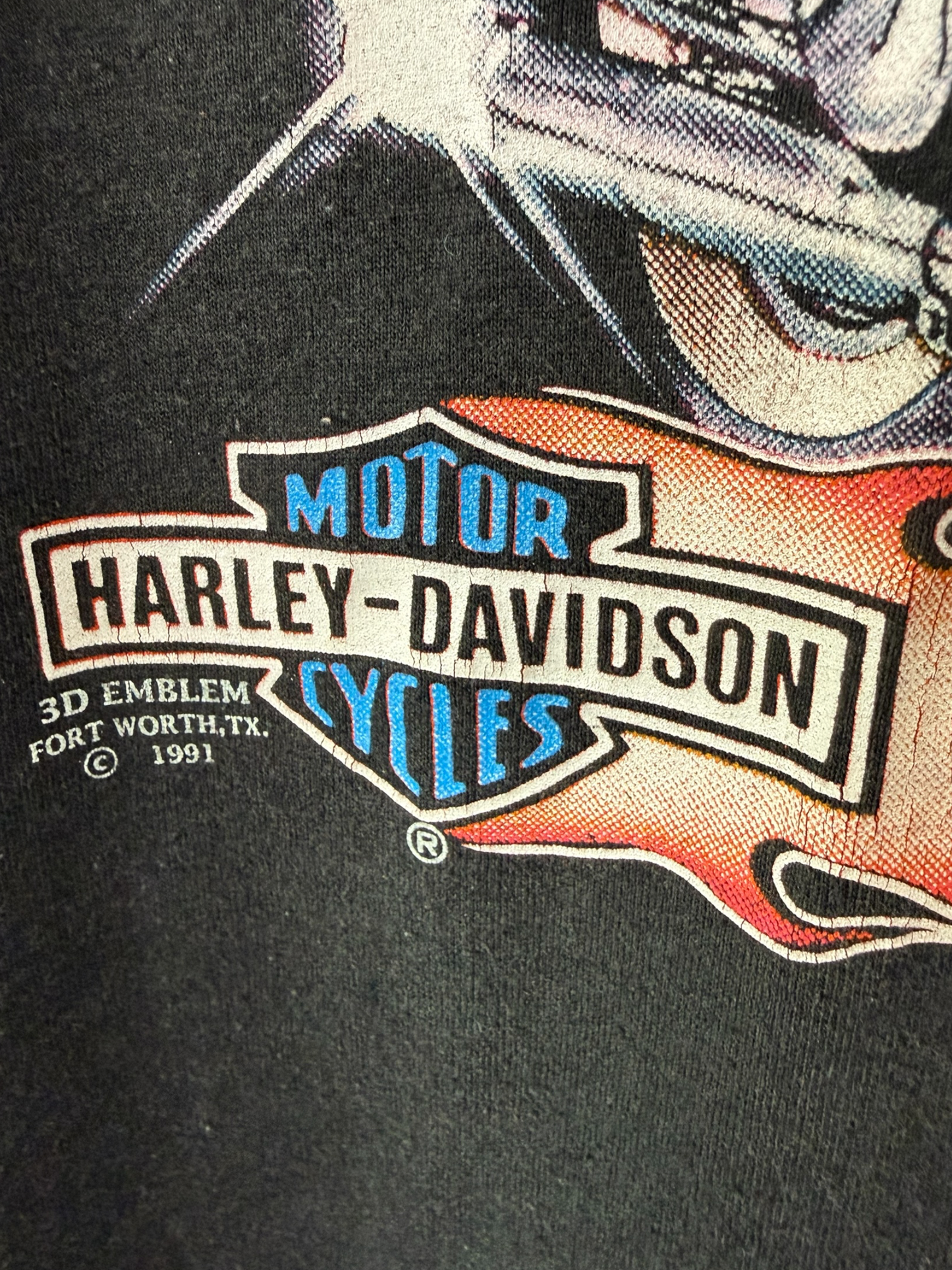 1991 3D emblem Harley tee