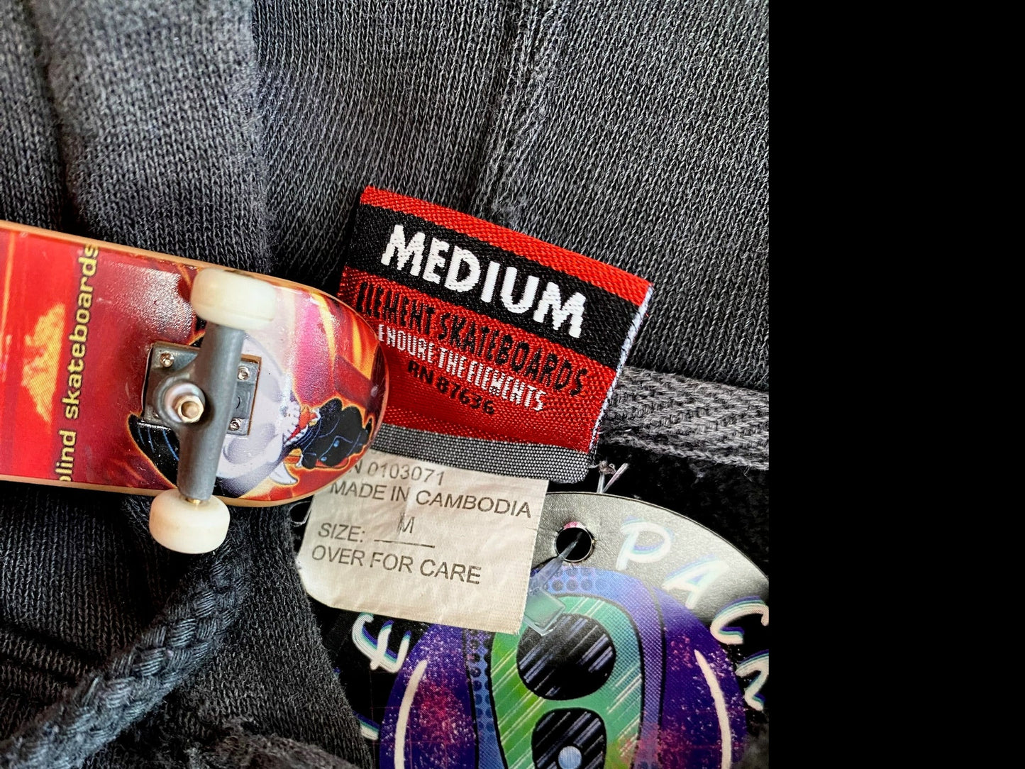 90s Thrashed Element skateboard hoodie