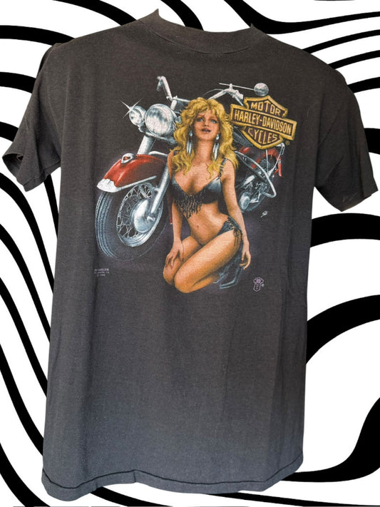 1988 Milwaukee, WI 3D Emblem Harley Tee