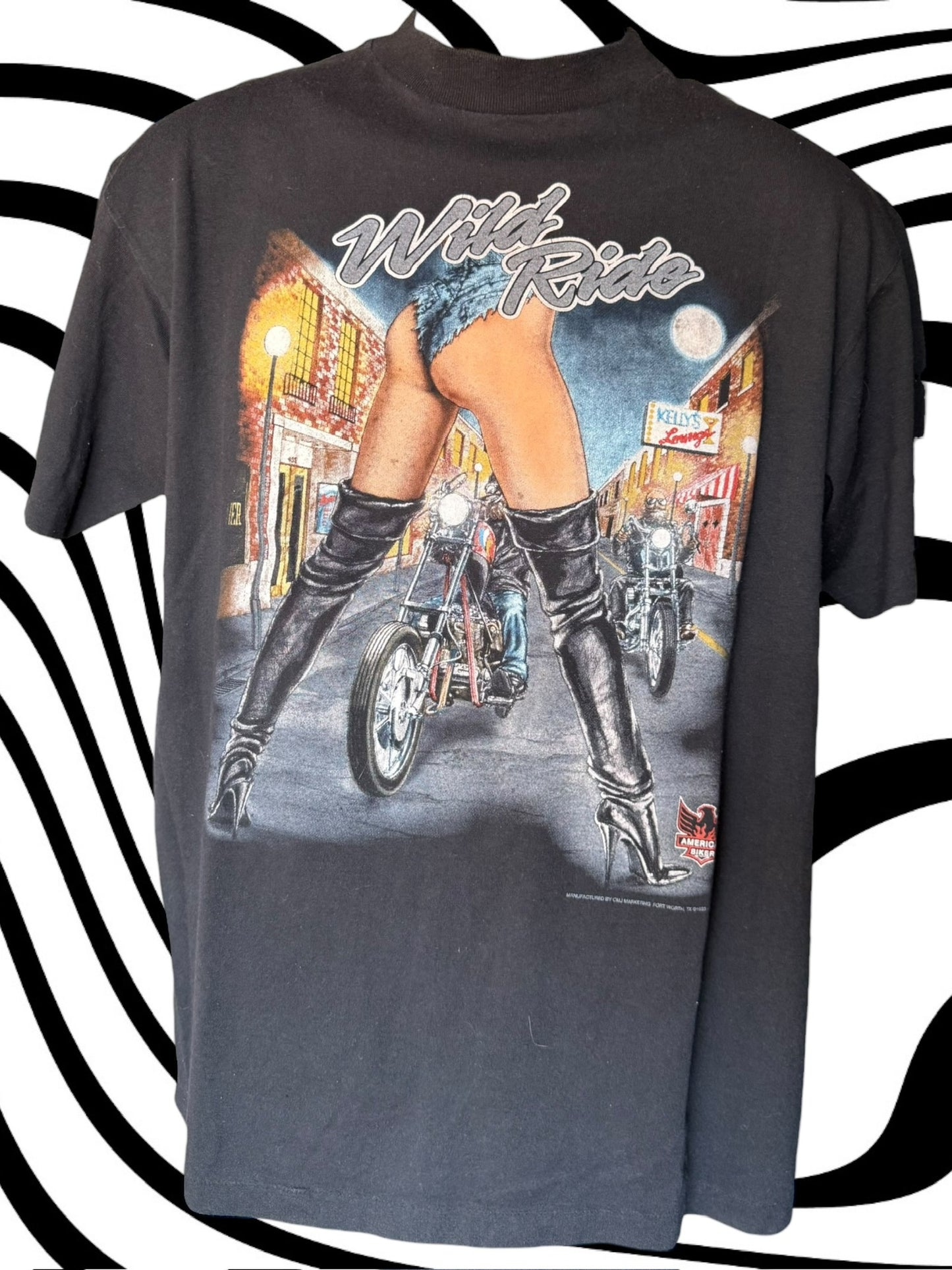 90's Mosine, WI 'Wild Ride' 3D Emblem Biker Tee