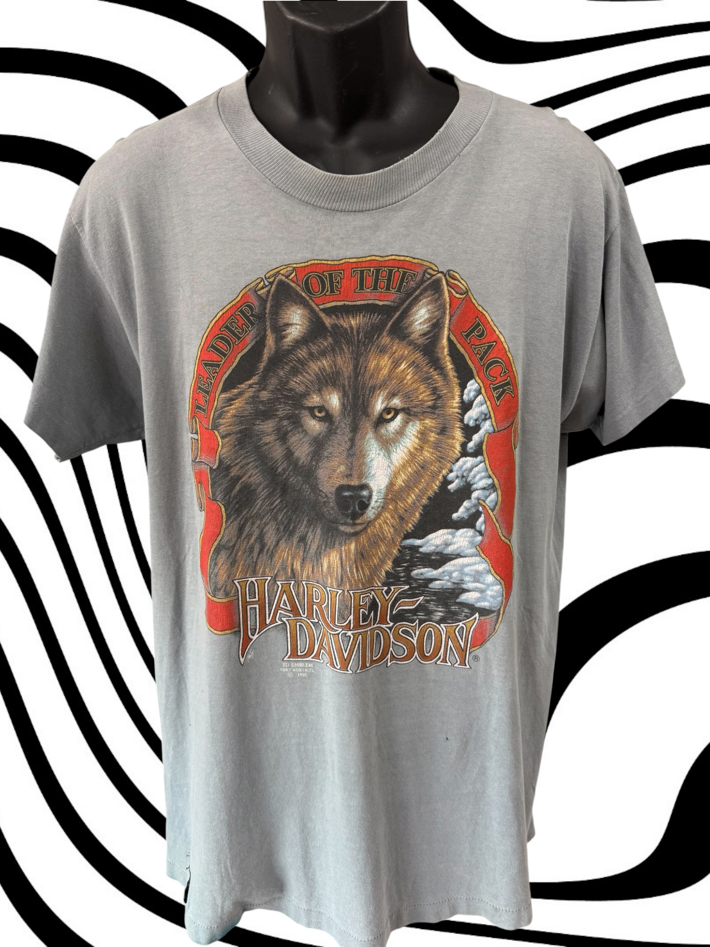 1991 Tomahawk, WI 3D emblem Harley tee