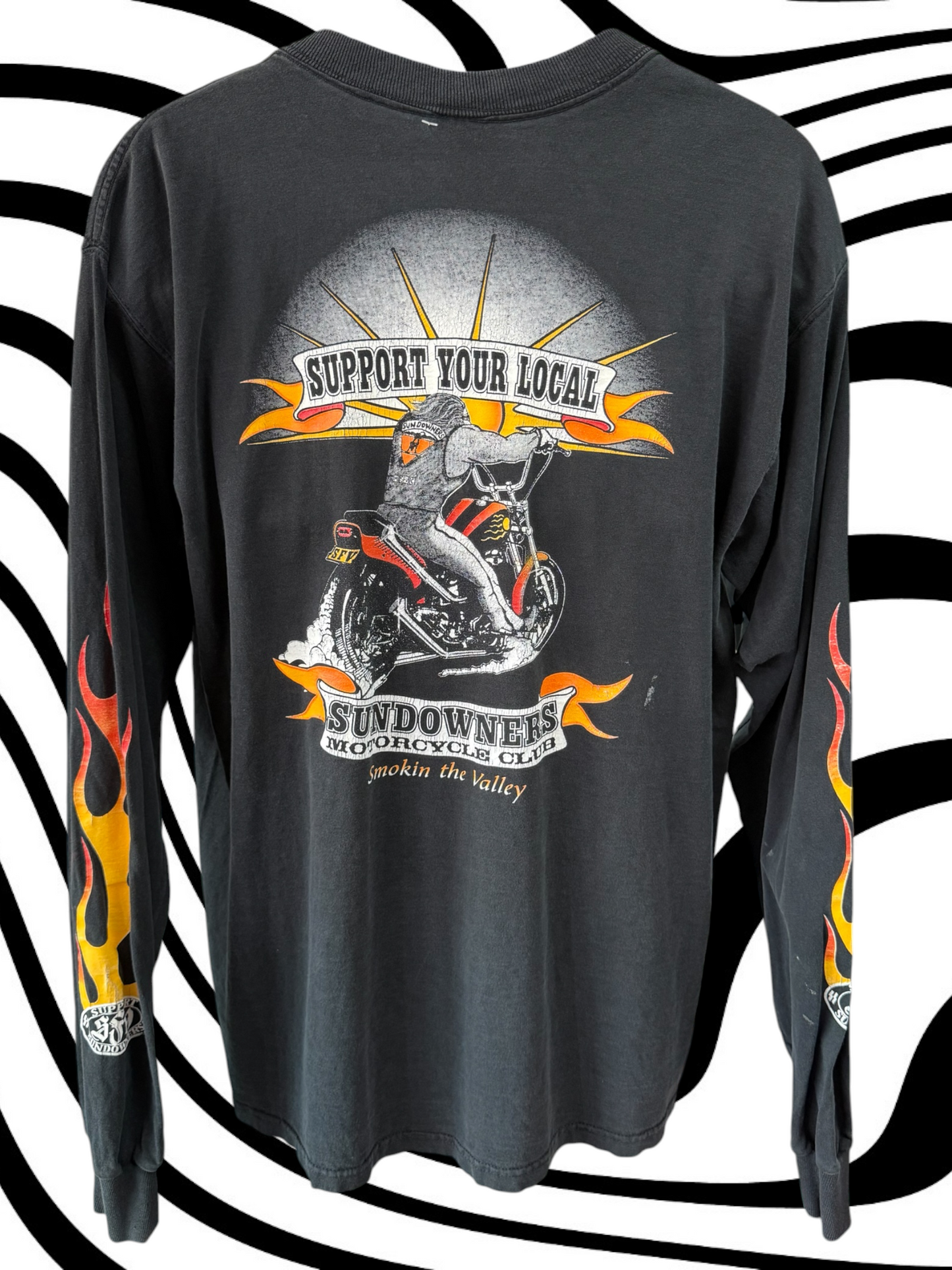90's Outlaw Biker flame long sleeve