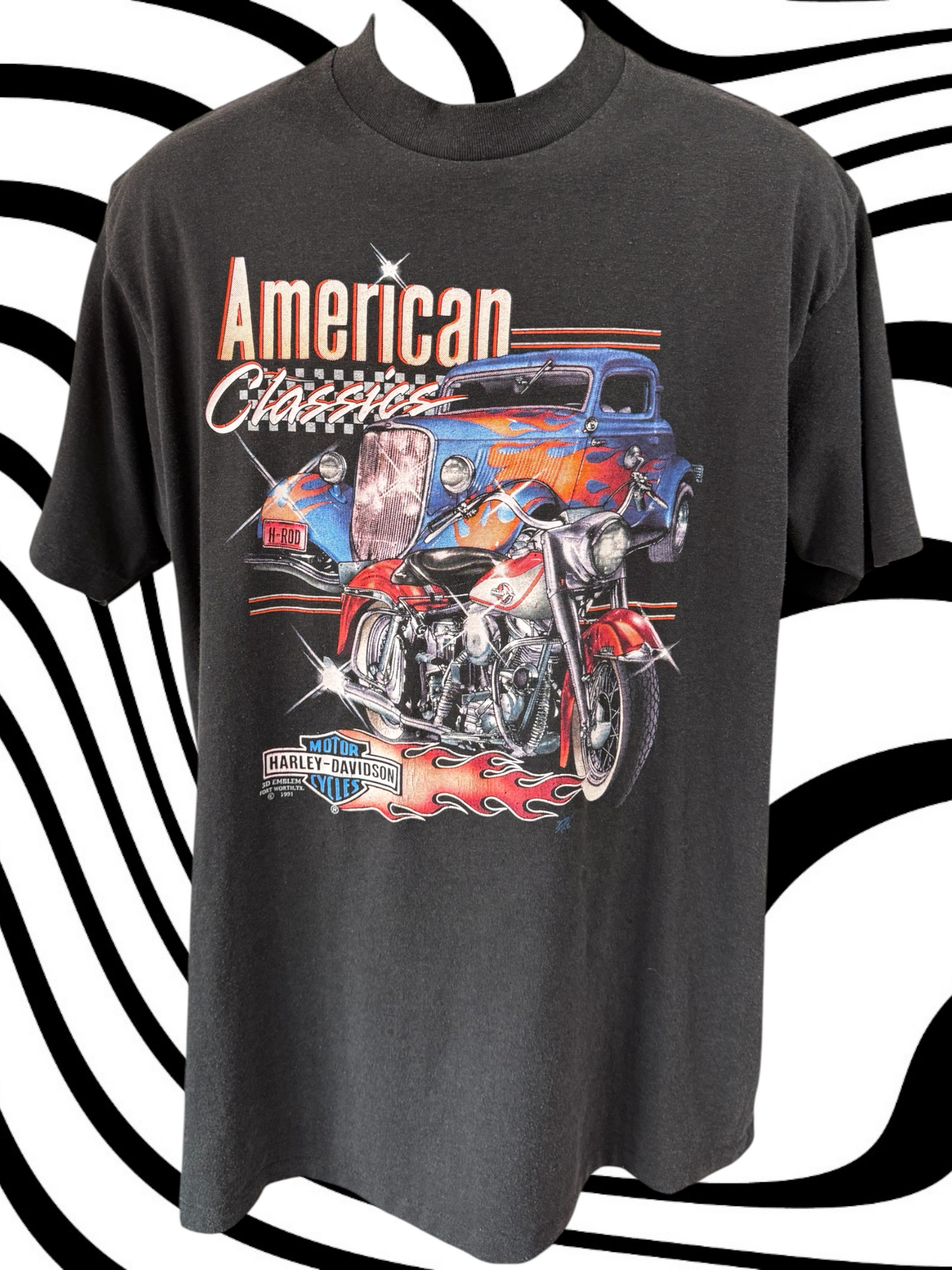 1991 3D emblem Harley tee