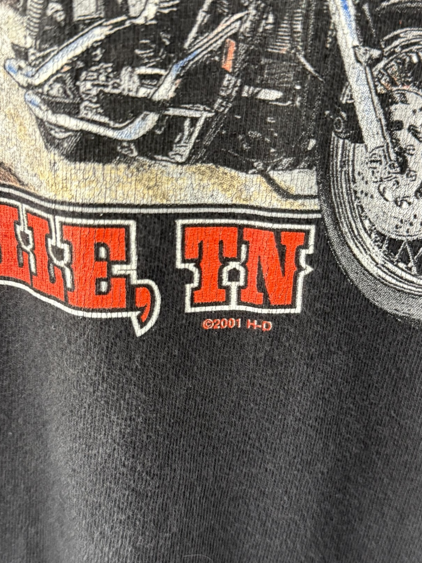 2001 Knoxville, TN Flaming Eagle Harley tee